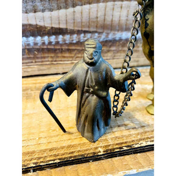 Vintage Mid Century Brass Camel and Shepard Figures - Picture 10 of 11